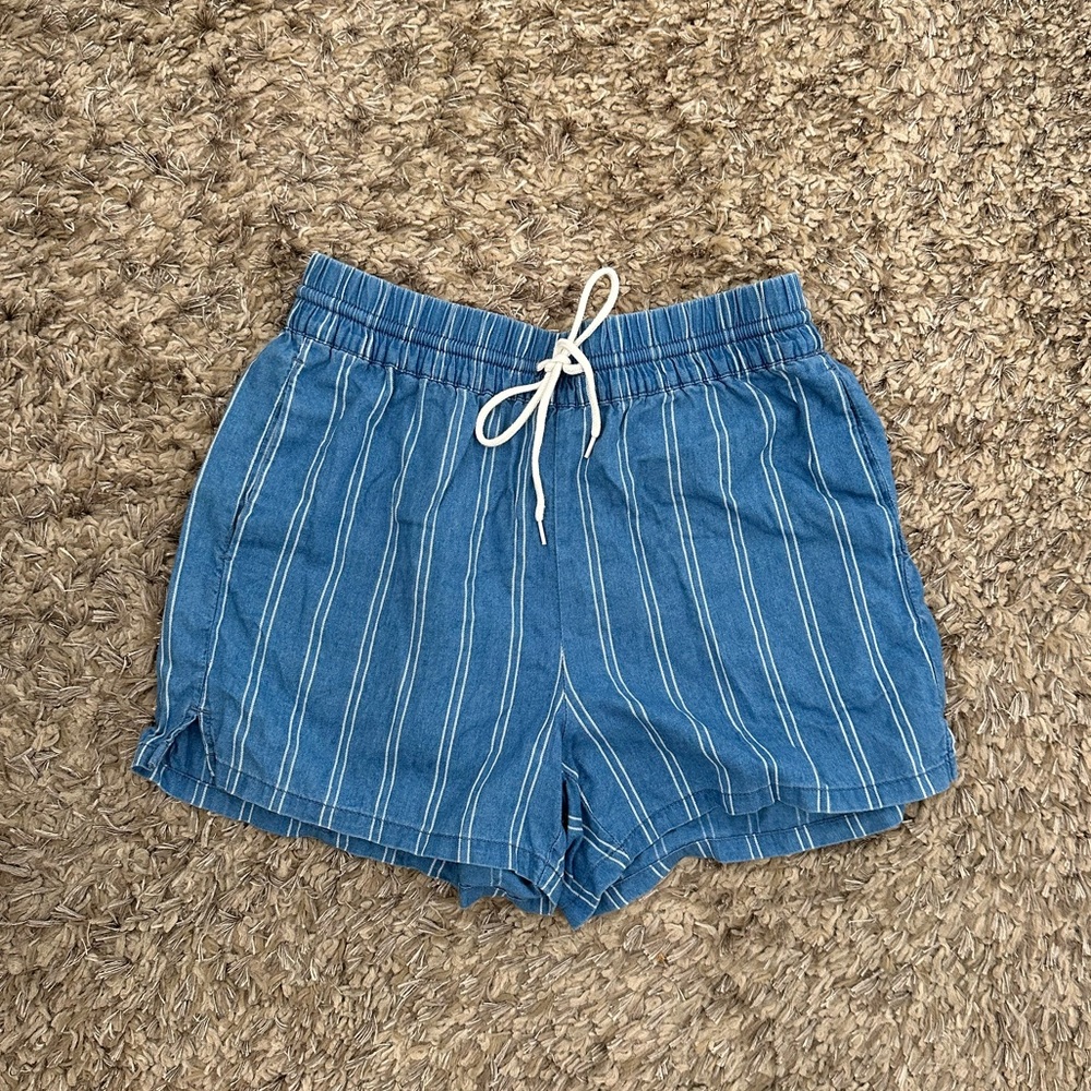 Madewell drawstring striped shorts